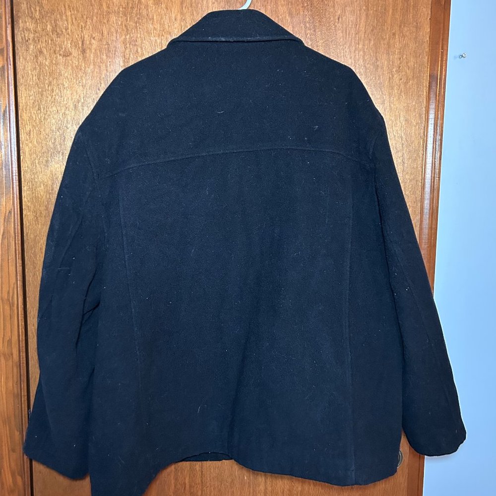 Dockers Men’s Black Wool Blend Quilted Lining Zip Up Jacket Coat Size XXL
